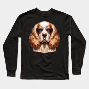 Clumber Spaniel Wearing Sunglasses Long Sleeve T-Shirt